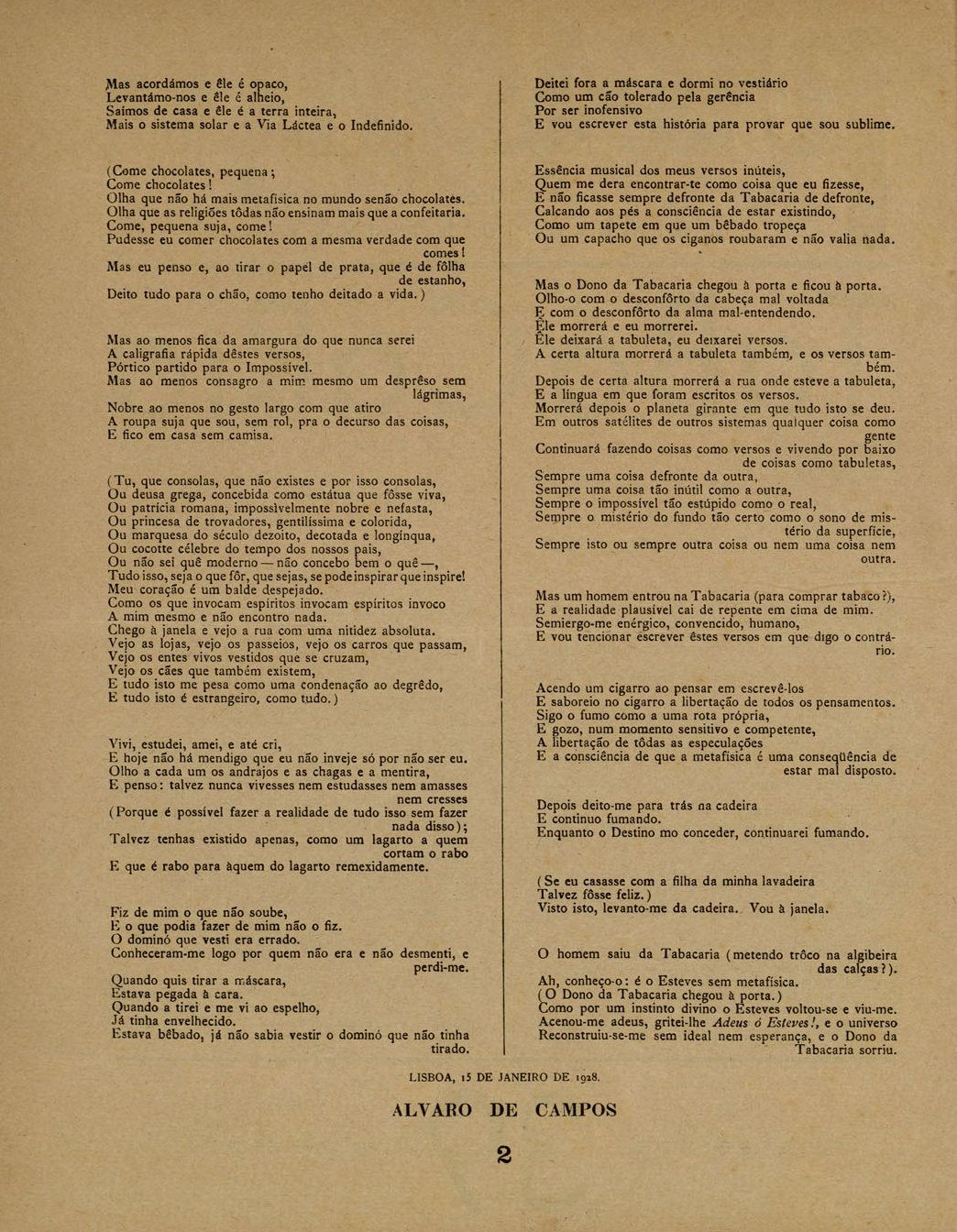 Fac-símile da Revista Presença - Página 2